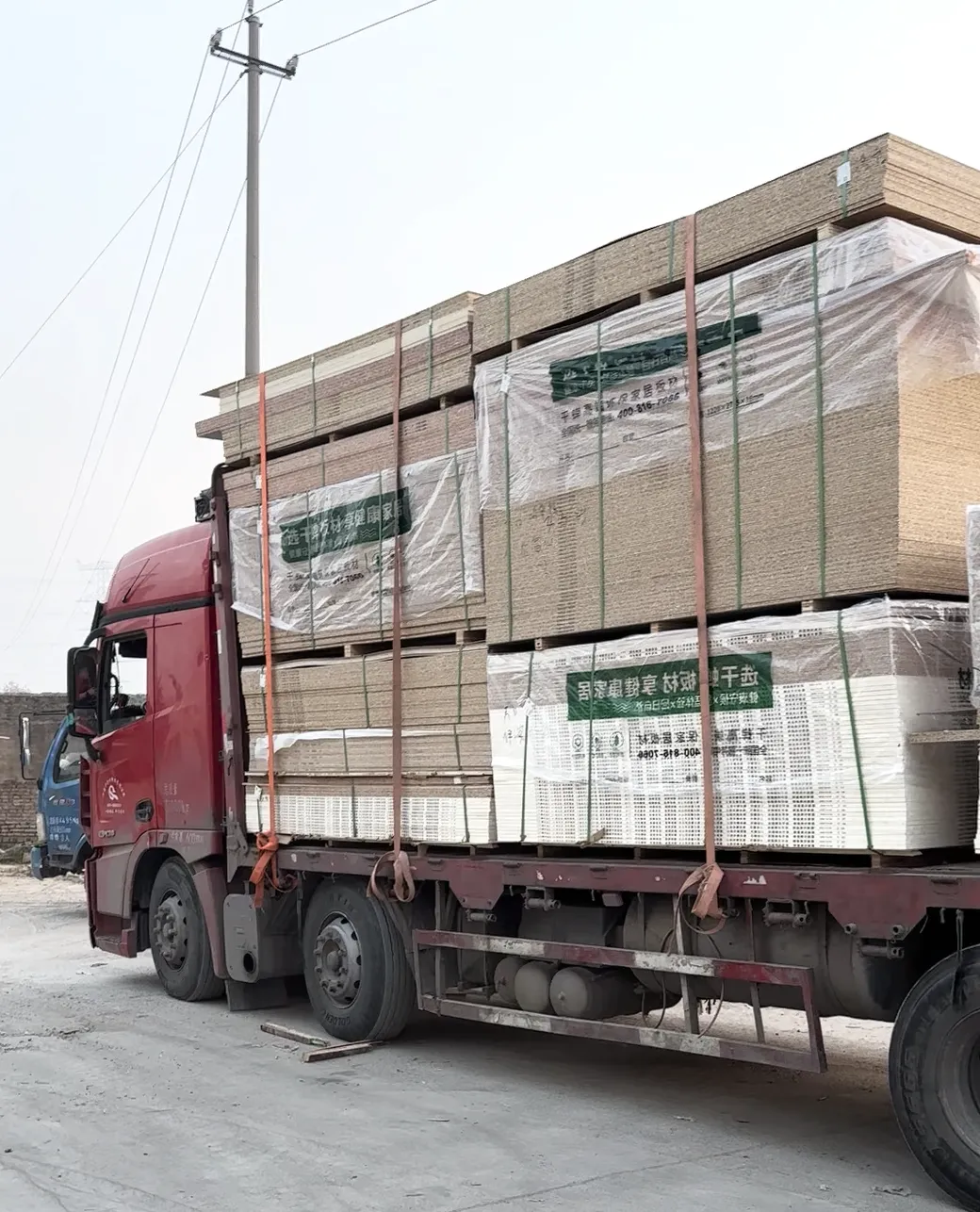 Truck loaded with ChanWood panels for shipment